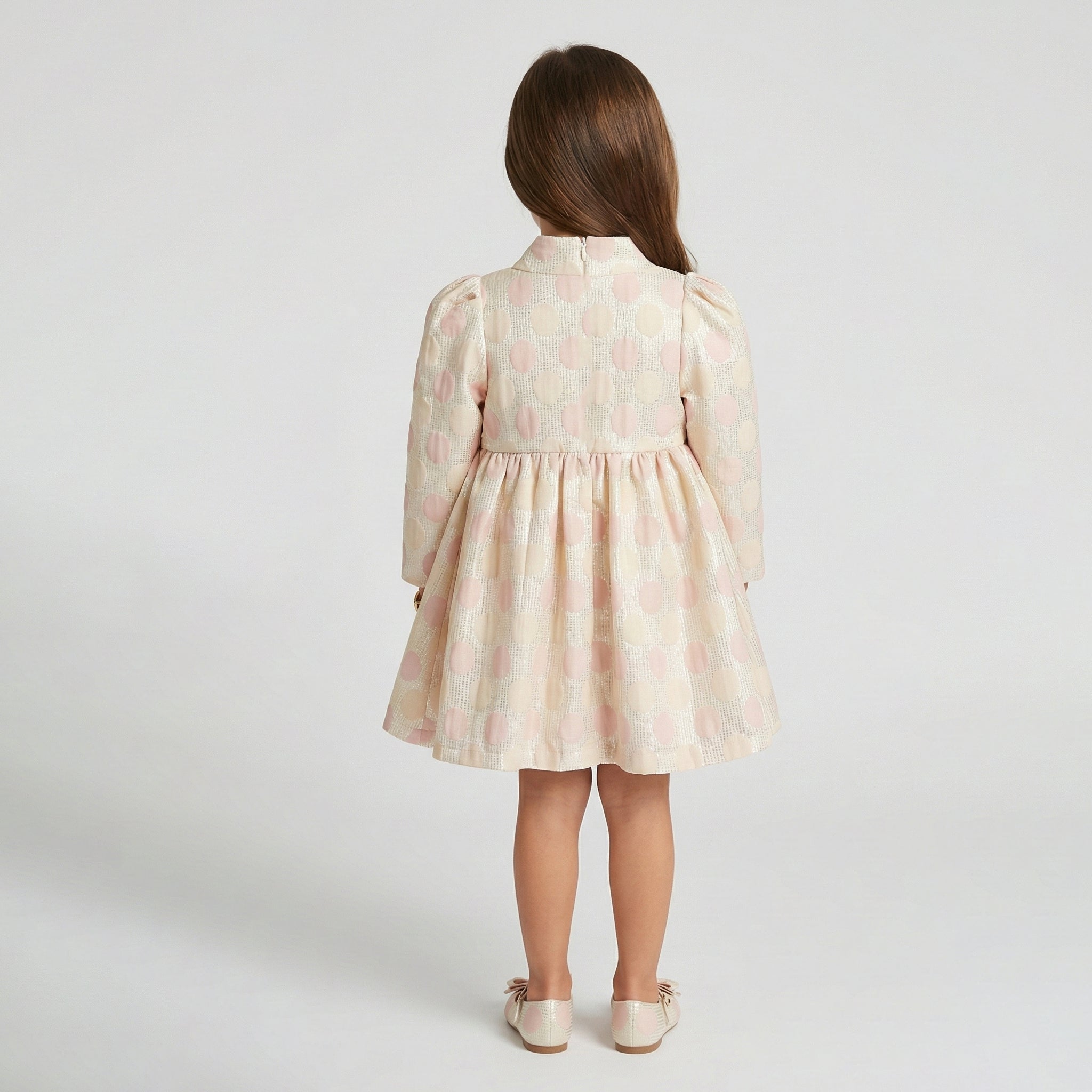 Girls’ Polka-Dot Fit-and-Flare Dress with Waist Bow
