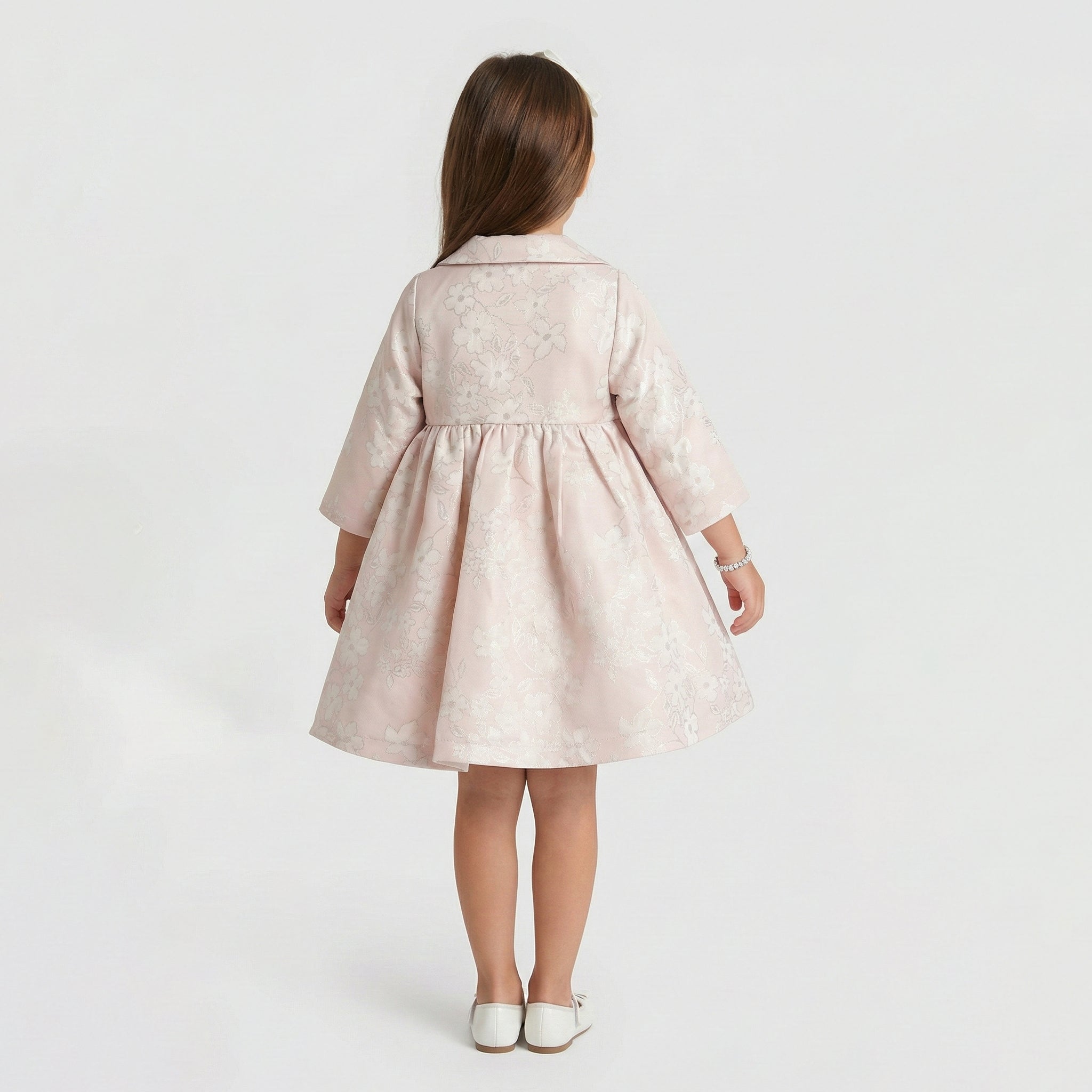 Girls' Premium Floral Jacquard Occasion Dress