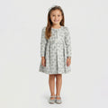 Sparkling Metallic Dot-Pattern Formal Coat with Floral Appliqué