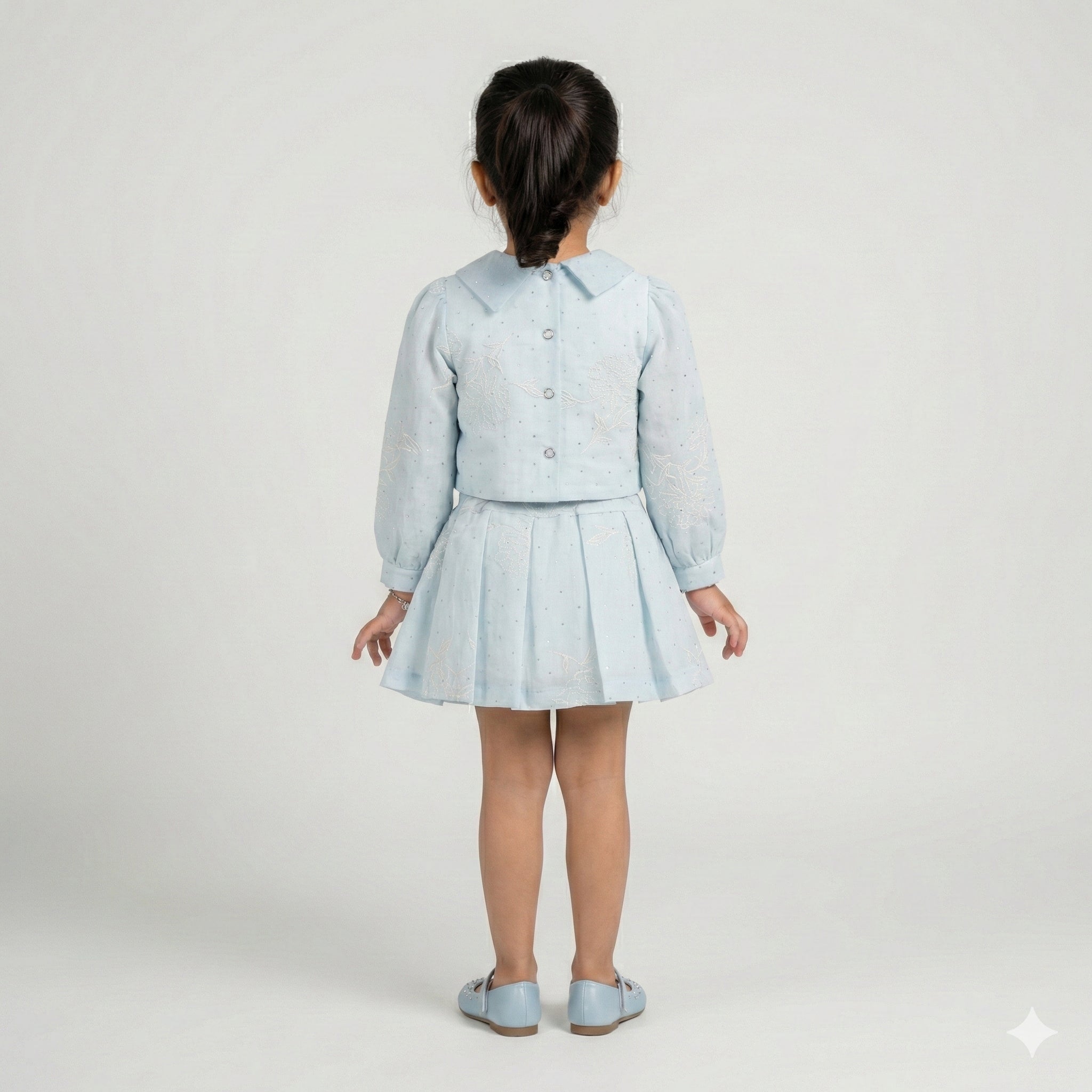 Girls' Elegant Embroidered Mesh Occasion Dress