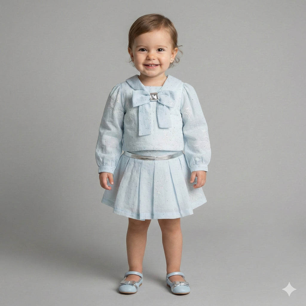 Baby & Toddler Sailor-Style Embroidered Skirt Set