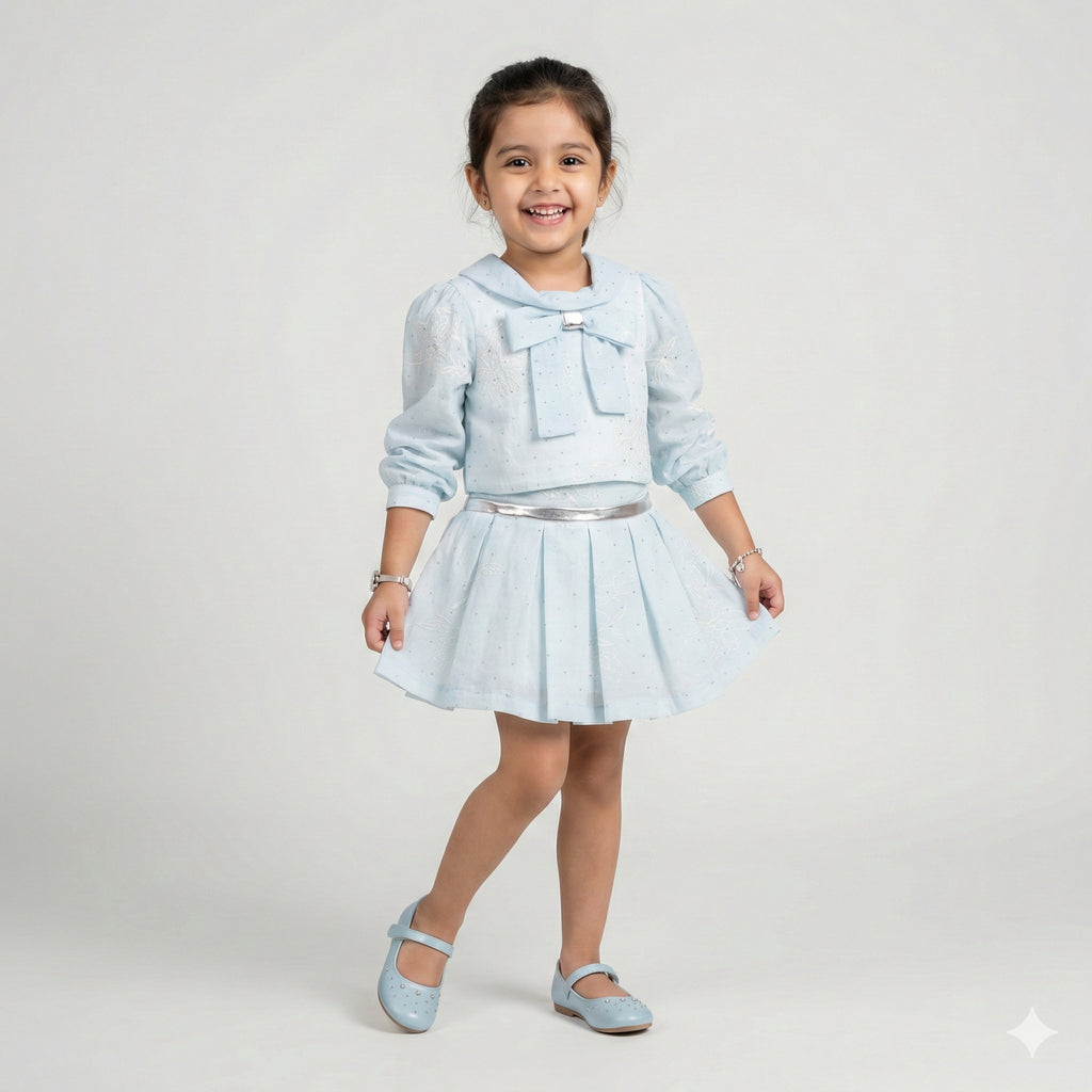 Girls' Elegant Embroidered Mesh Occasion Dress