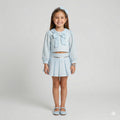 Girls' Sophisticated Girls’ Embroidered Sailor Collar & Pleated Skirt Ensemble