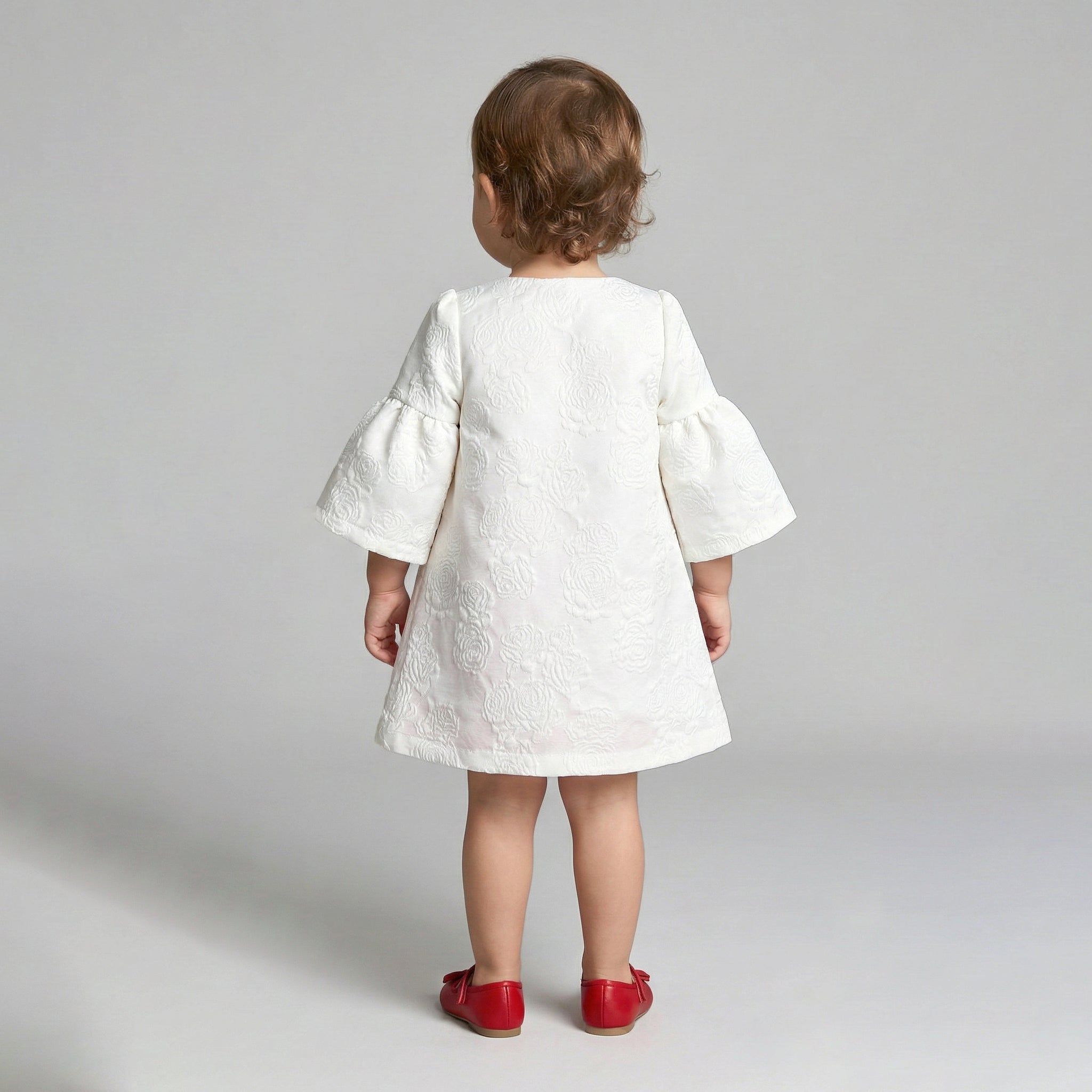 Girls' Evangeline Two-Piece Floral Embossed Coat & Shift Dress Set