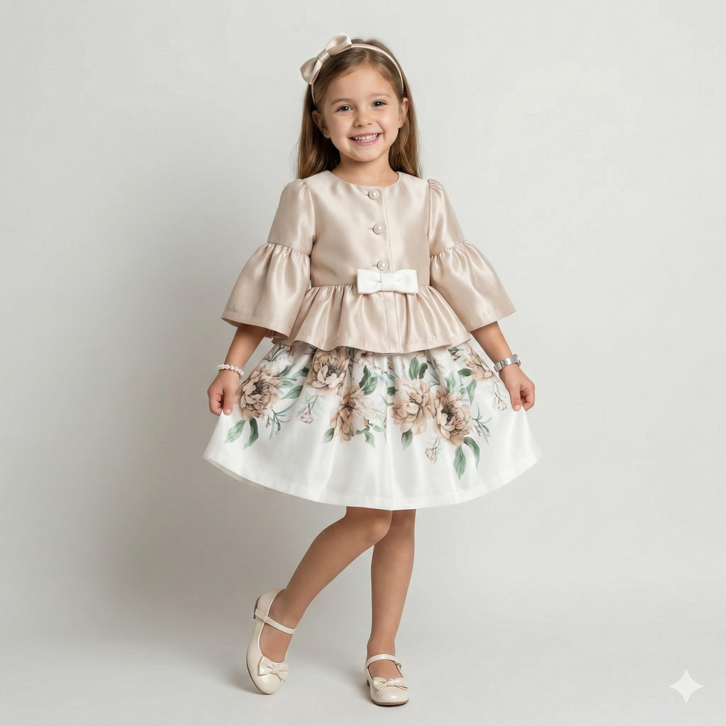 Girls’ Sophisticated Satin Peplum Occasion Set