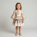 Toddler Satin Peplum Top & Floral Skirt Set