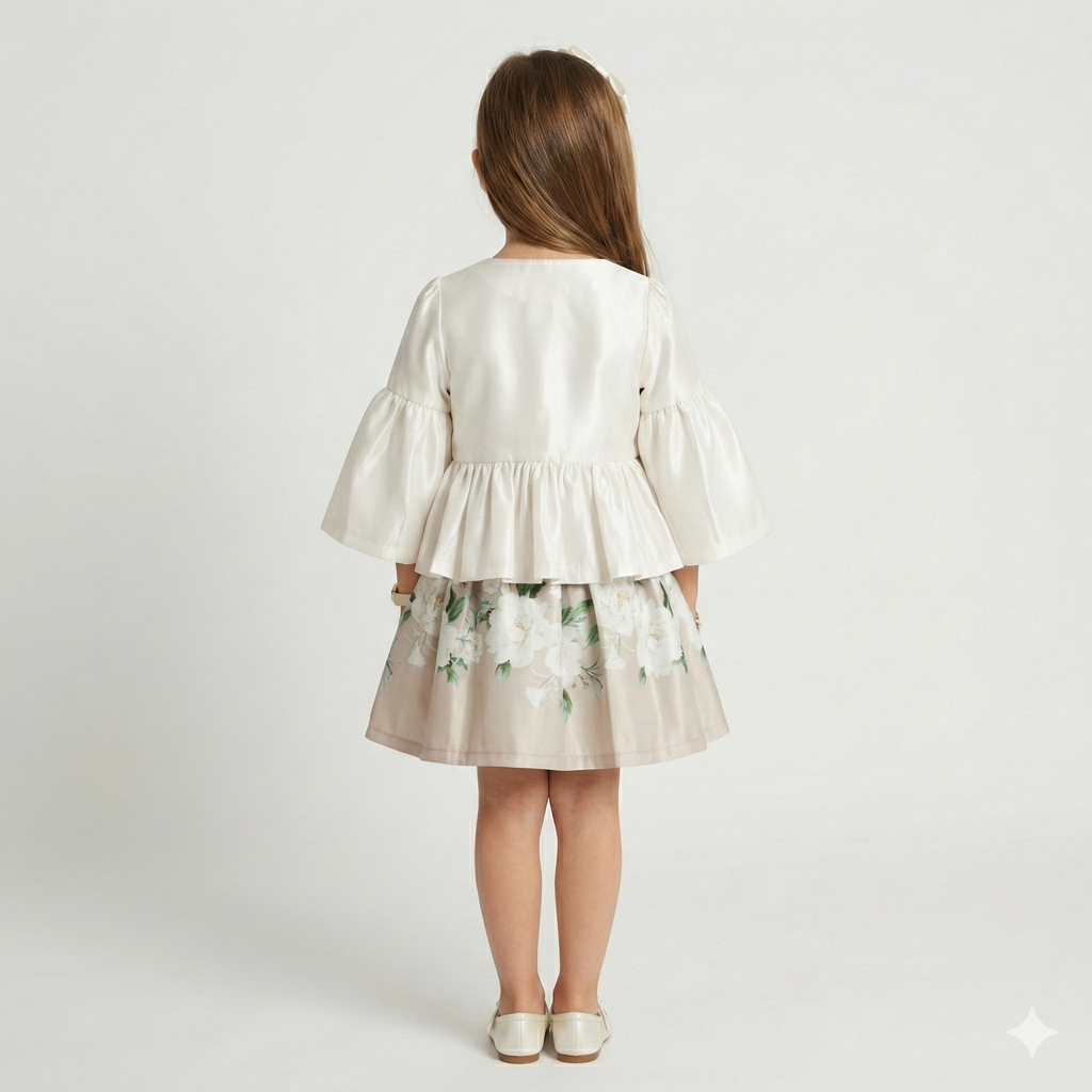 Girls’ Sophisticated Satin Peplum Occasion Set