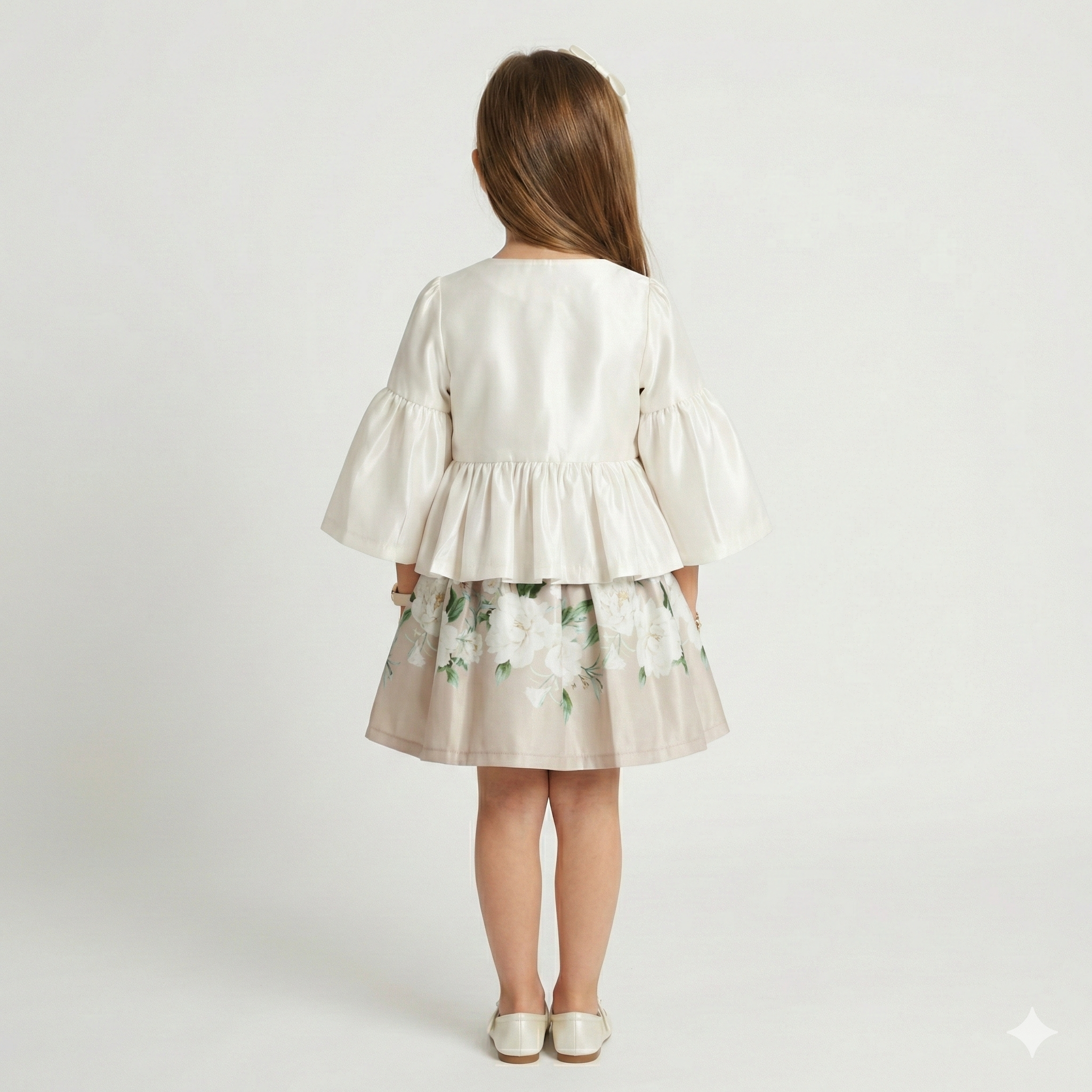 Girls' Clara Peplum Blazer & Botanical Bloom A-Line Dress Set