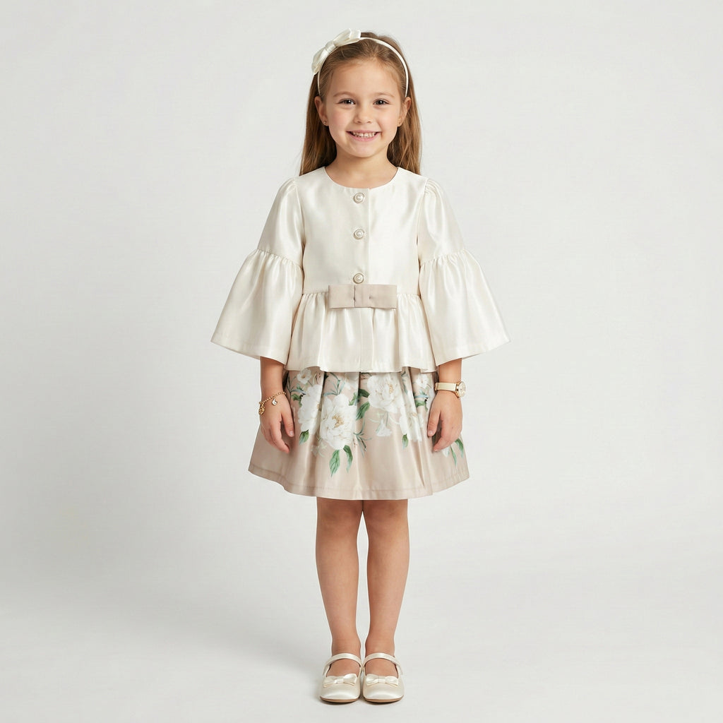 Girls’ Sophisticated Satin Peplum Occasion Set