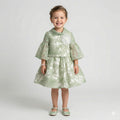 Toddler Floral Flocked Mesh Peplum Set
