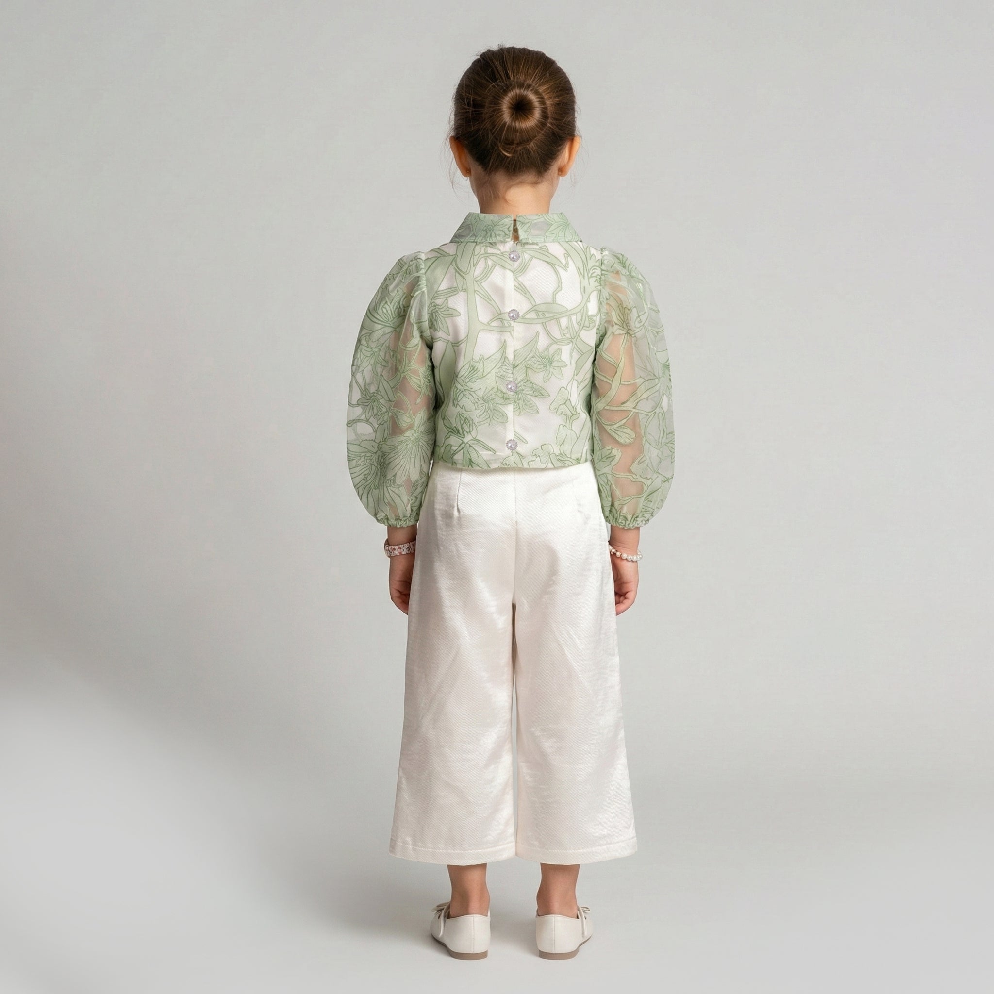 Sophisticated Botanical Blouse & Tailored Trouser Set