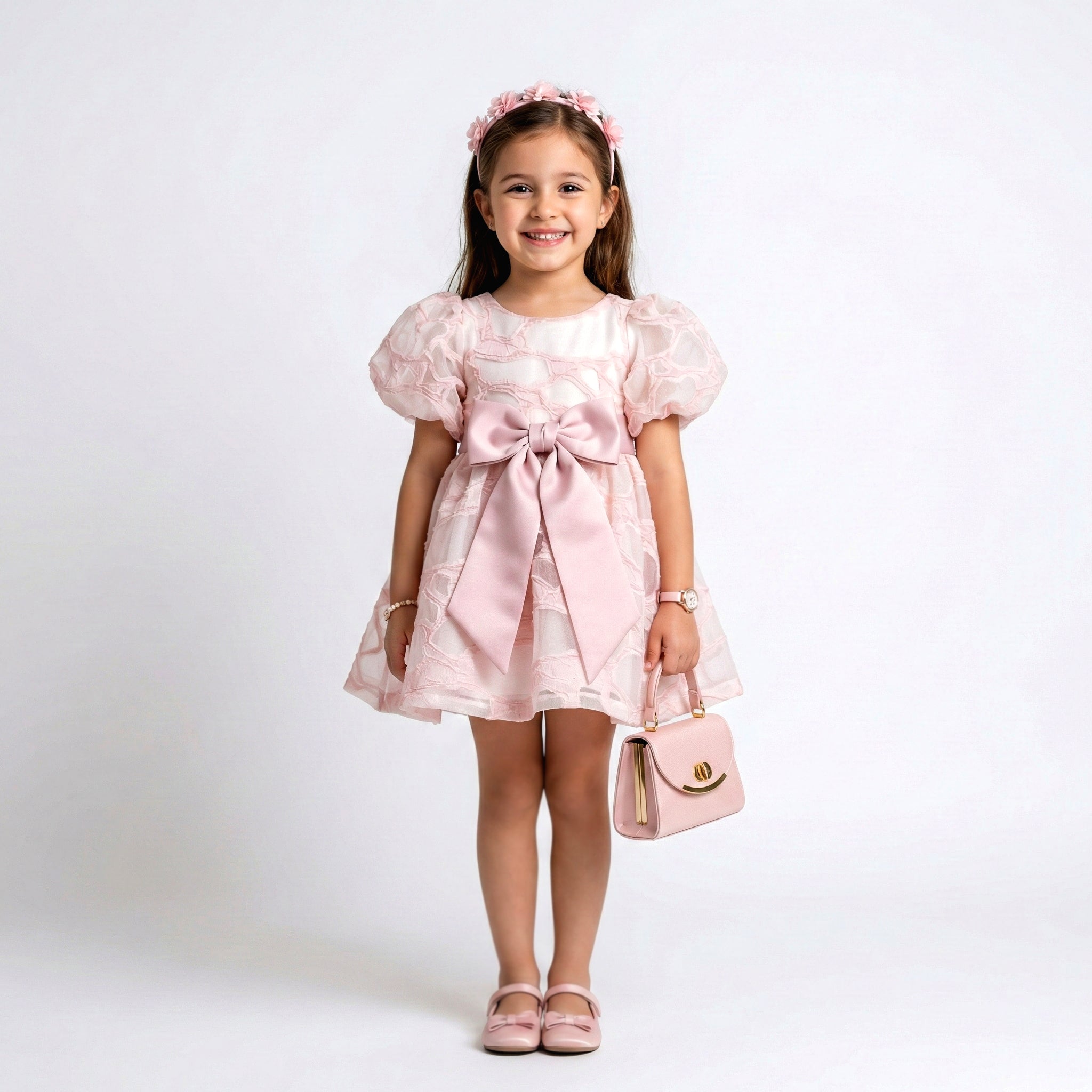 Signature Occasion Gown – Champagne Textured Organza