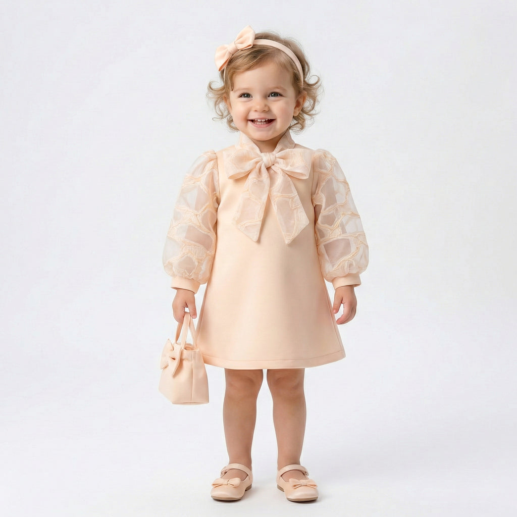 Toddler Ethereal Bow-Neck Dress