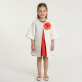 Girls Evangeline Floral Embossed Jacquard Coat & Dress Set
