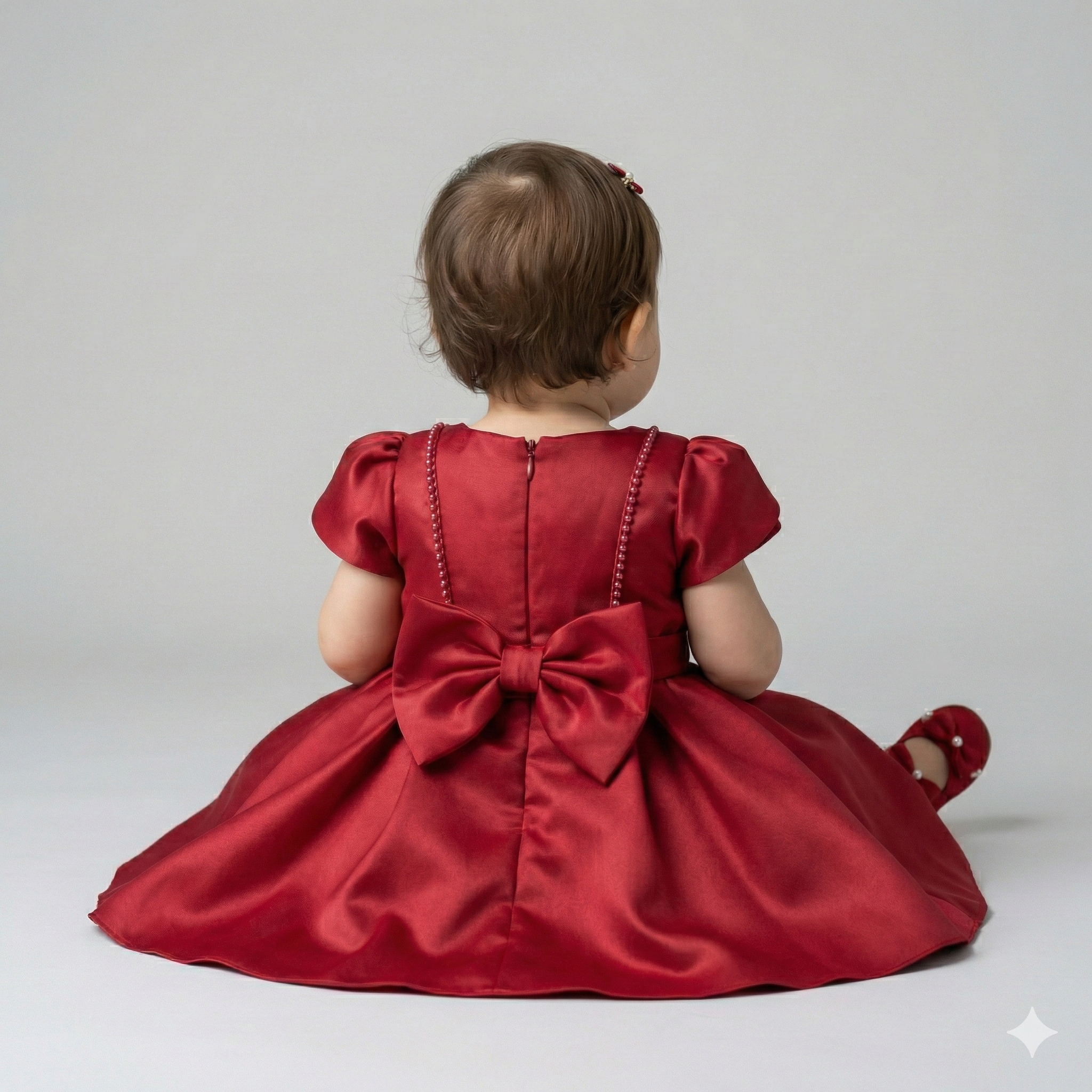 Sweet Minimalist Satin A-Line Occasion Dress with Signature Side Bow