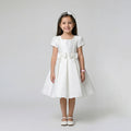 Graceful Minimalist Satin A-Line Occasion Dress with Signature Side Bow