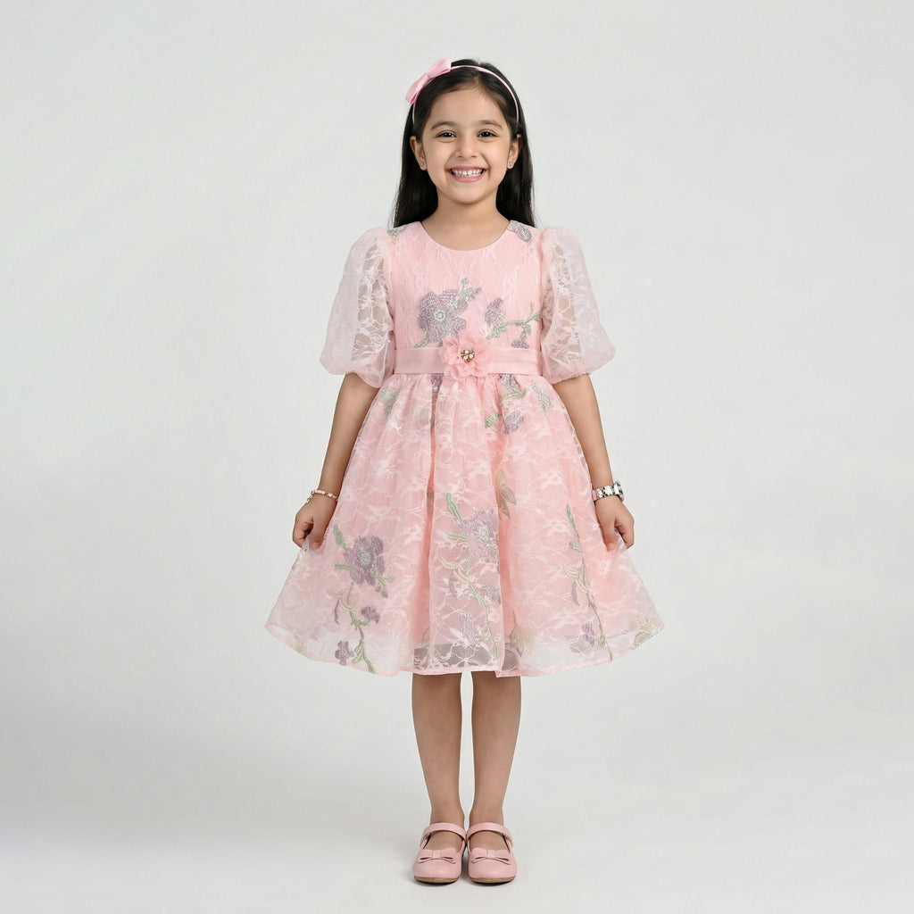 Girls' Sophisticated Tiered Tulle Formal Dress