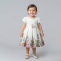 Toddler Floral-Print Party Dress with Sweet Bow