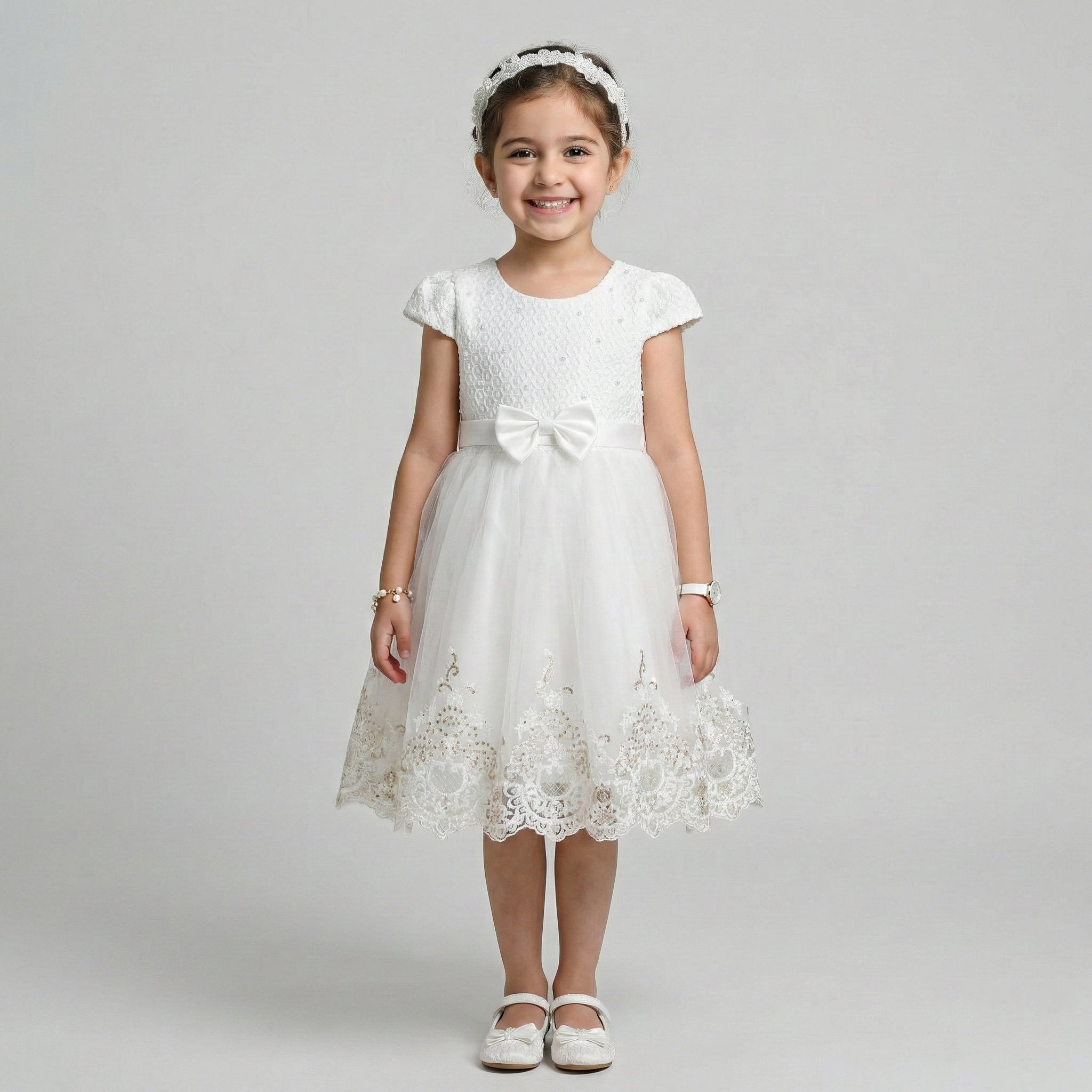 Isabella Embroidered Tulle Communion & Flower Girl Dress