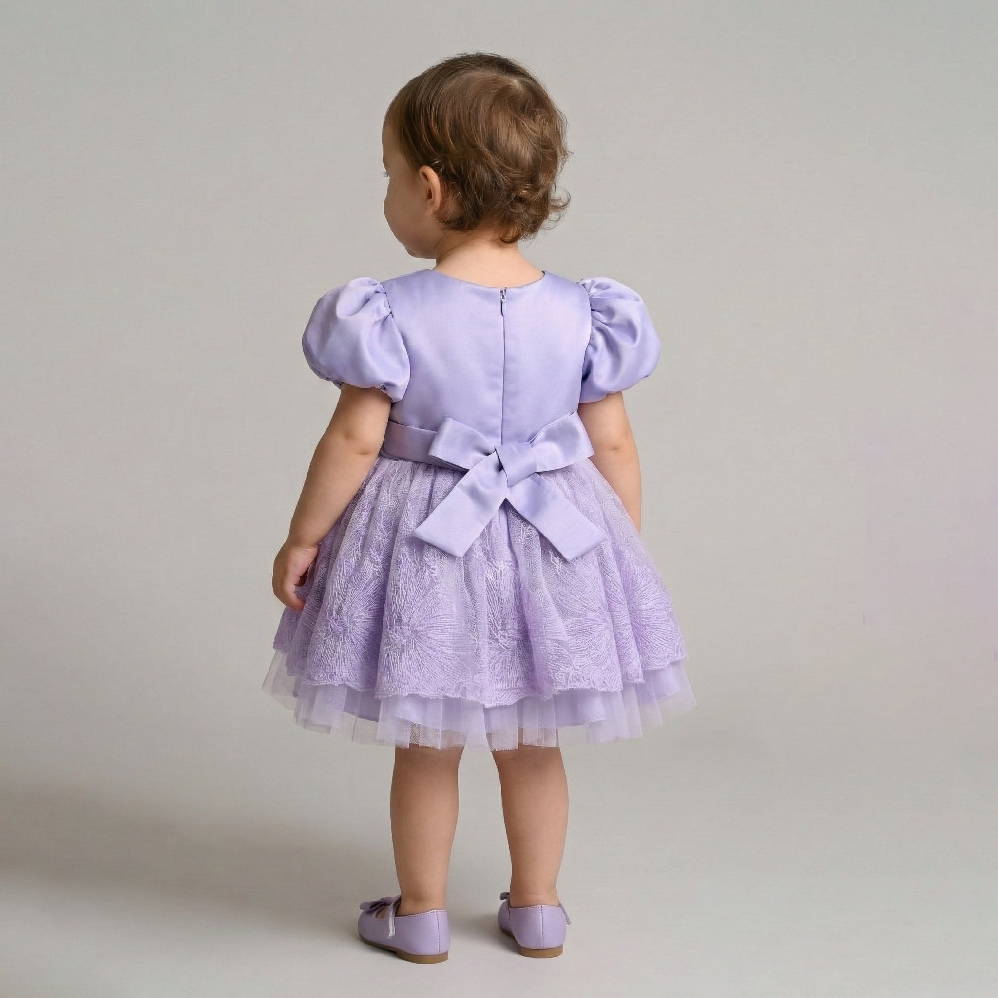 Toddler Embroidered Lace & Tulle Party Dress