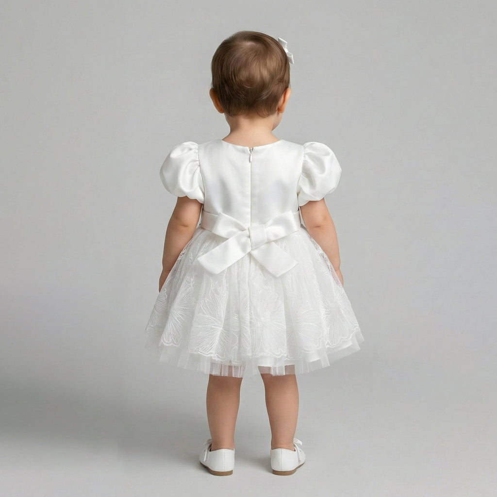Toddler Embroidered Lace & Tulle Party Dress