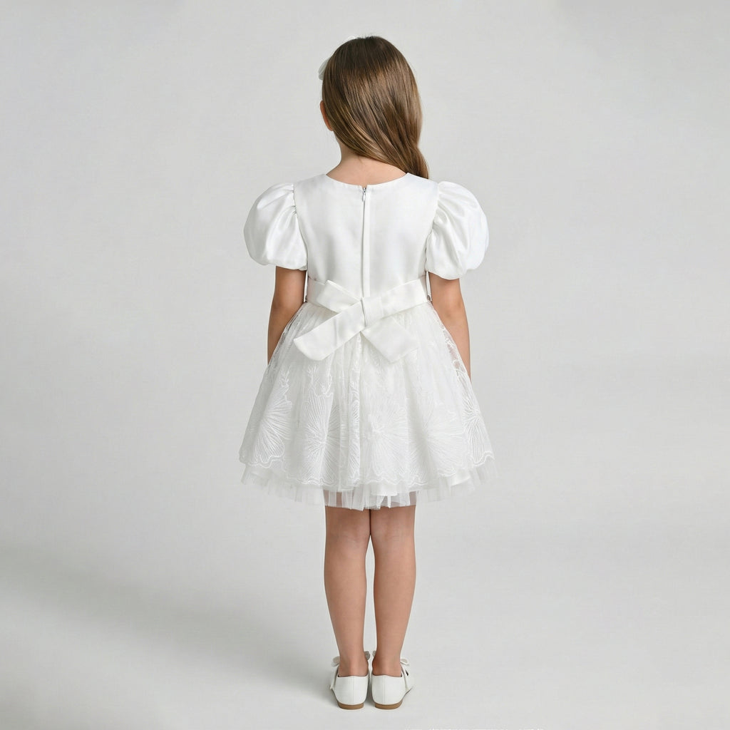 Girls' Boutique Lace-Appliqué Gala Dress