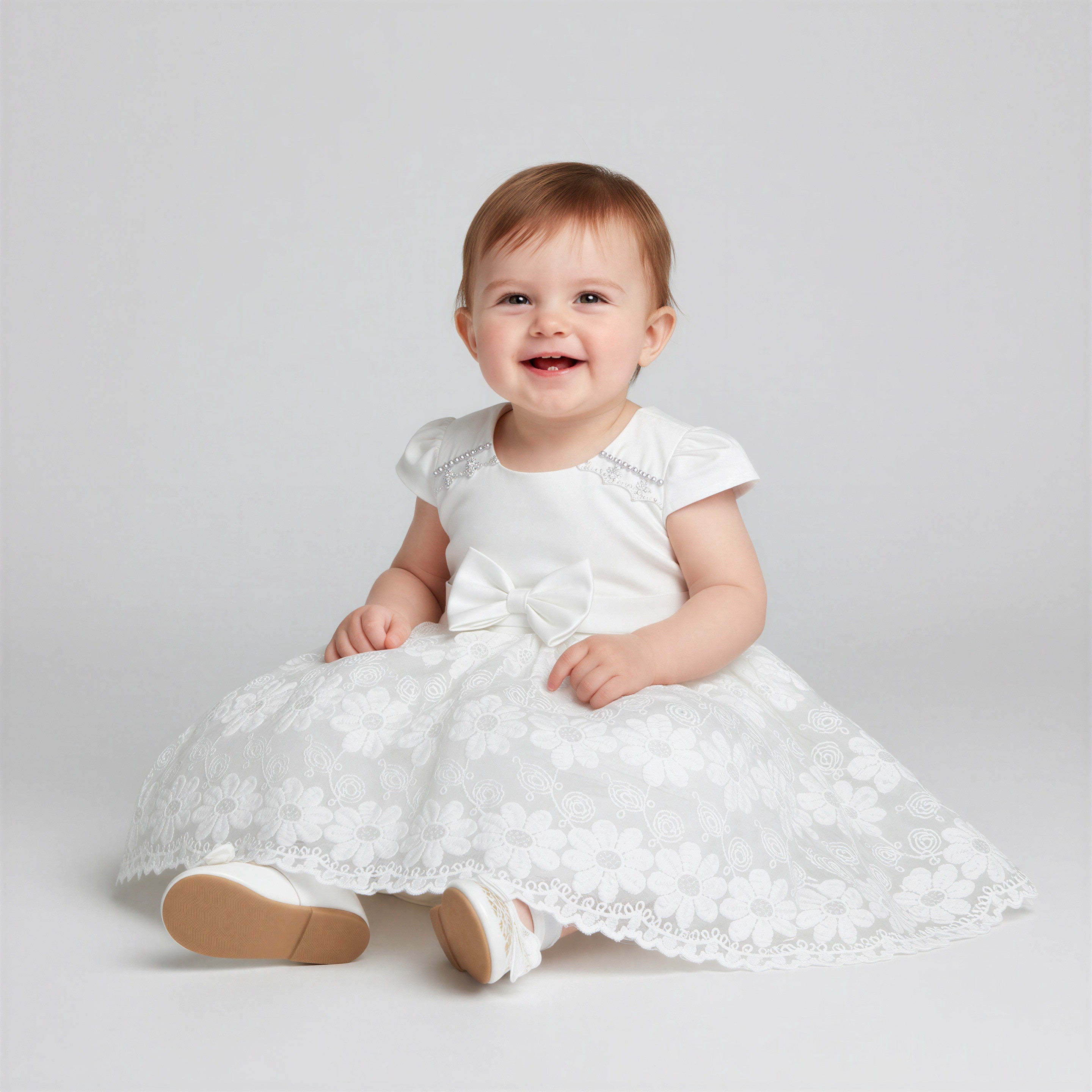 Toddler Textured Occasion Coat with Signature Floral Pin