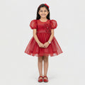 Girls’ Elegant Floral Applique Occasion Dress