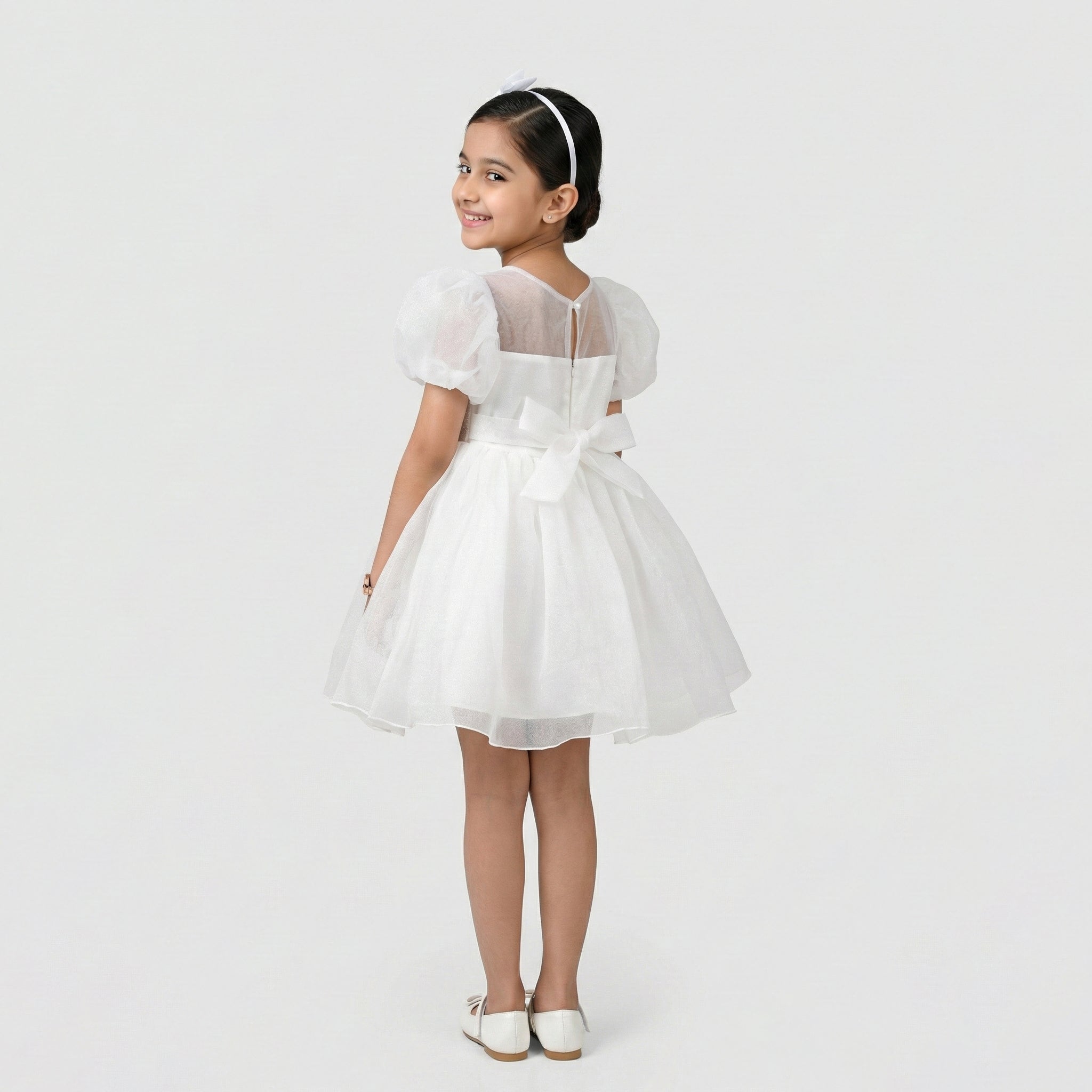 Girls' Ethereal Shimmer Organza Flower Girl Dress