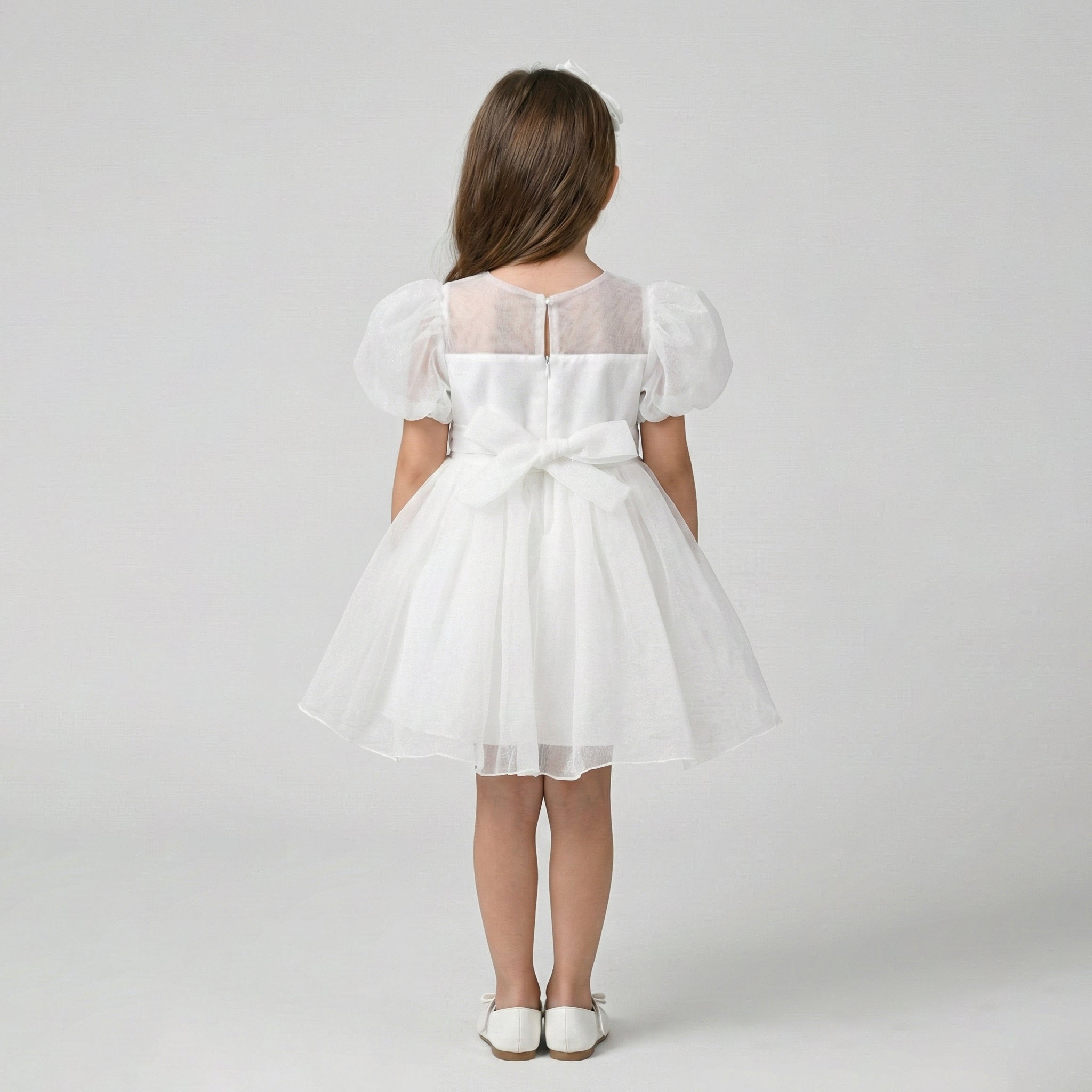 Girls’ Classic Floral Tulle Occasion Dress