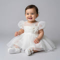 Toddler Floral Accent Tulle Occasion Dress