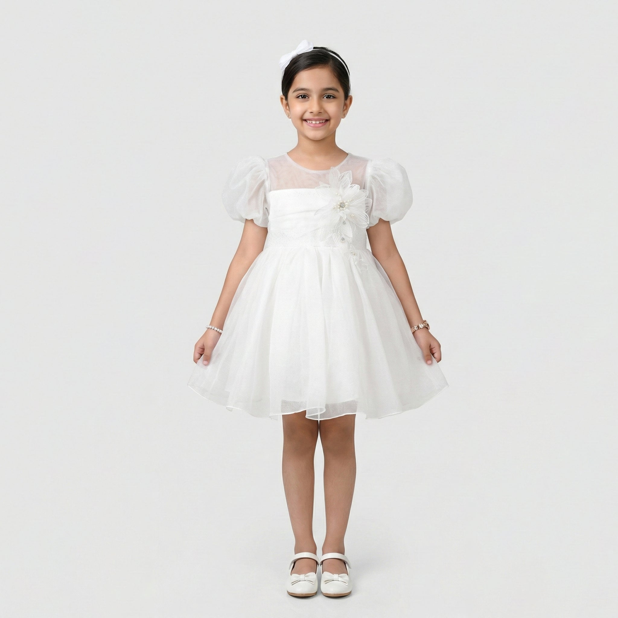 Girls' Ethereal Shimmer Organza Flower Girl Dress