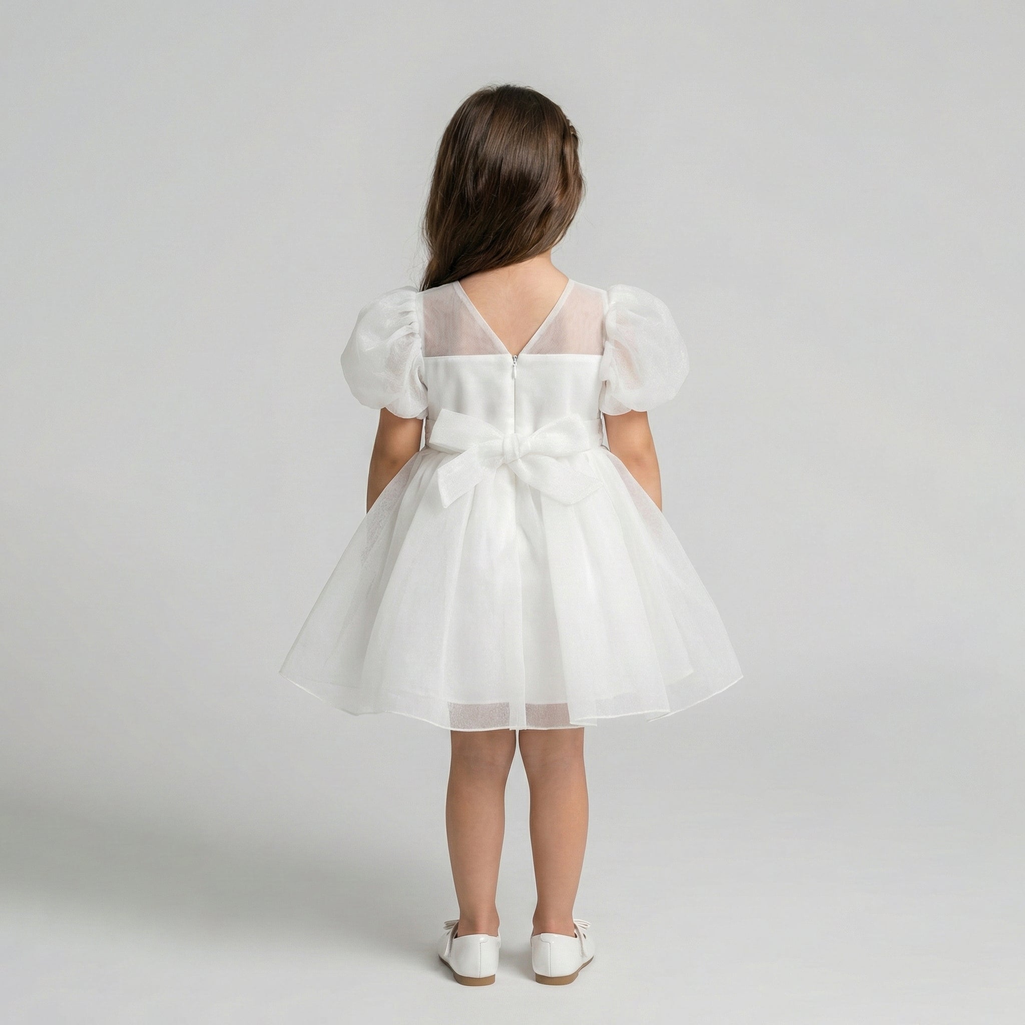 Girls’ Floral Applique Tulle Occasion Dress