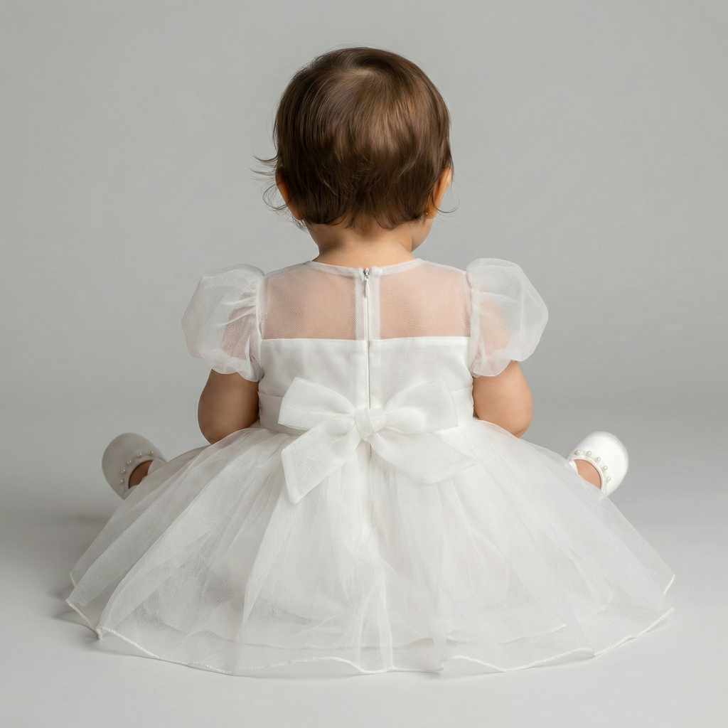 Toddler Tulle Puff-Sleeve Party Dress