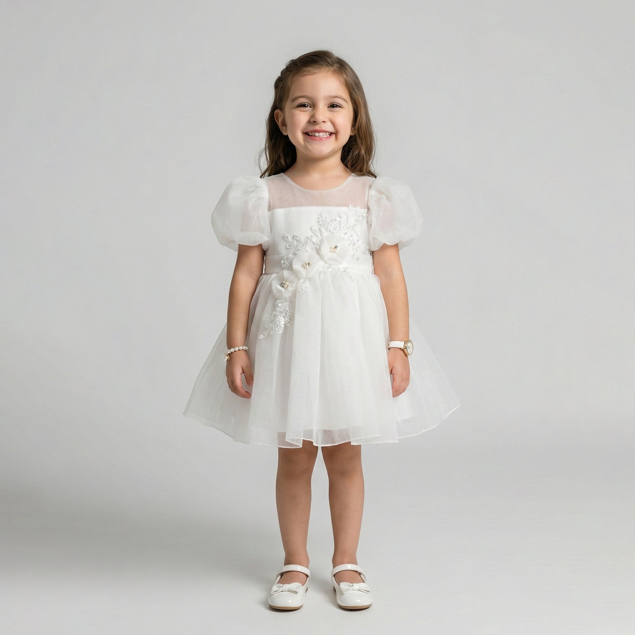 Girls' Seraphina Dimensional Floral Appliqué Dress
