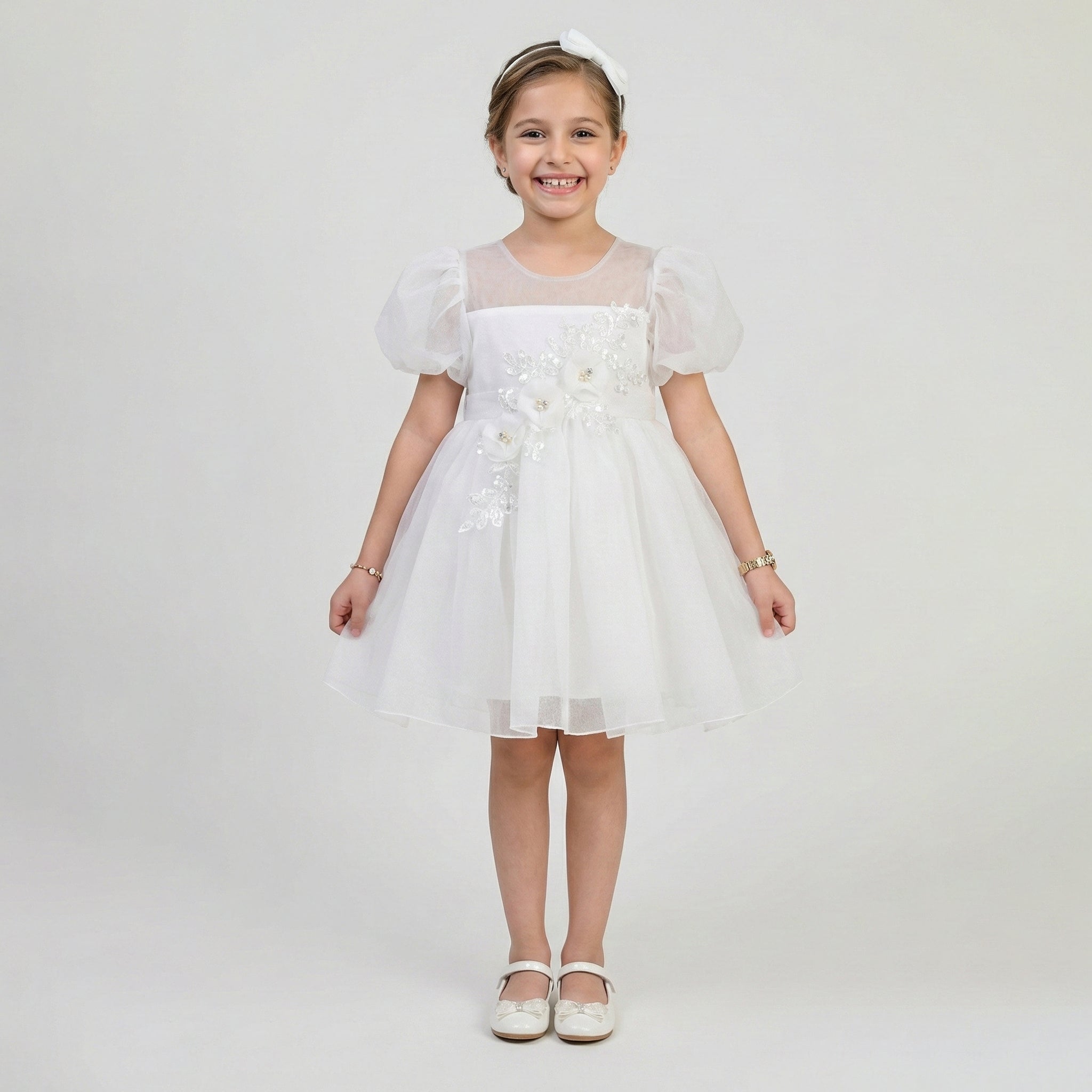 Girls' Seraphina Dimensional Floral Appliqué Dress