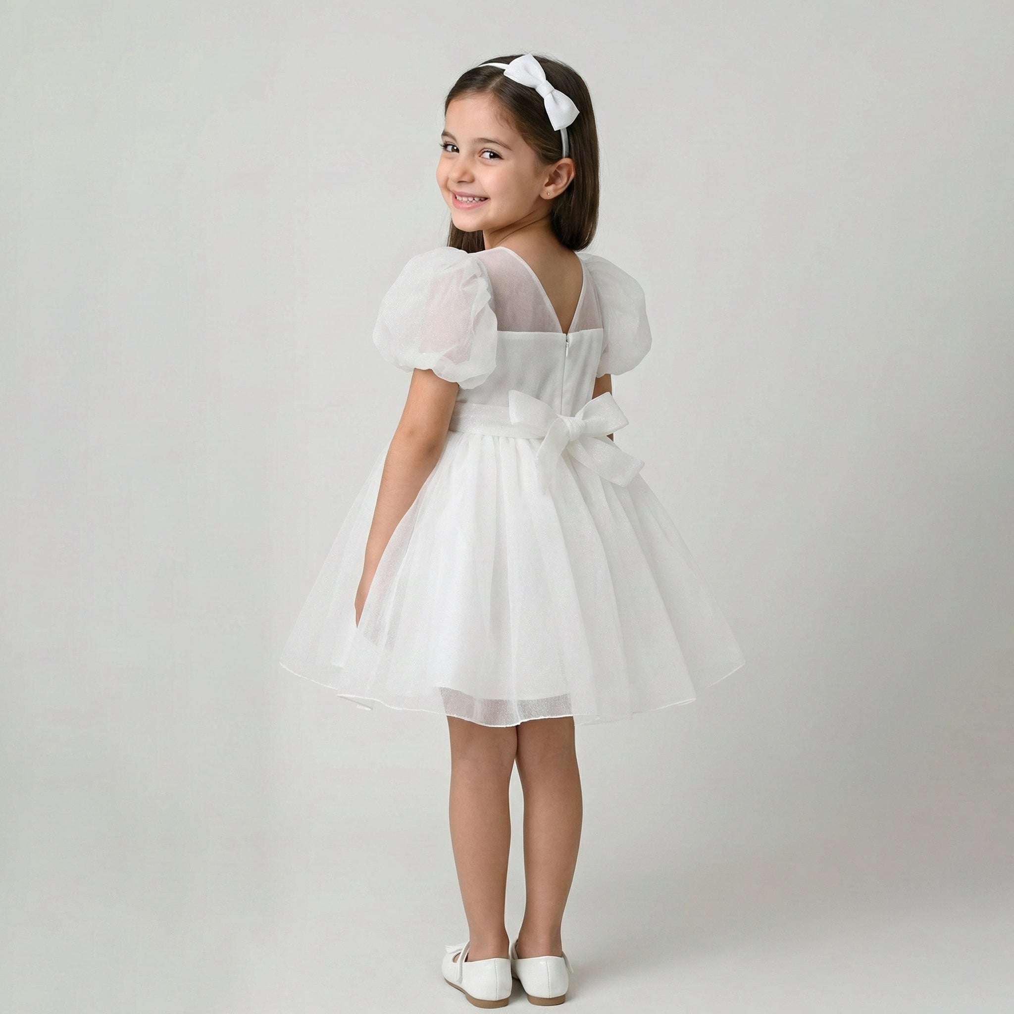 Elegant Floral Tulle Party Dress for Girls