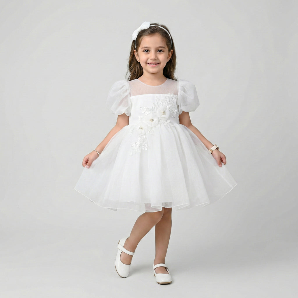 Girls’ Classic Tulle & Floral Formal Dress